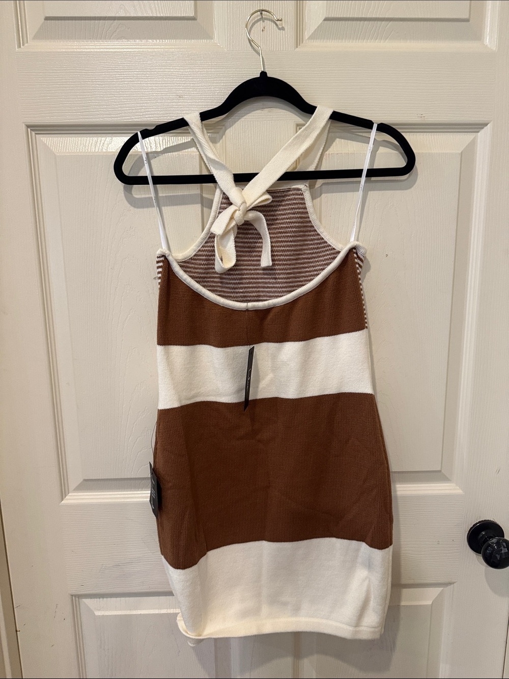 Lulus NWT Flirty Babe striped halter sweater mini dress, large - Picture 6 of 8